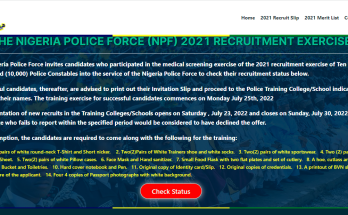 Nigeria Police shortlisted Candidates